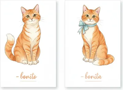 Adjectives change with the noun: o gato bonito / a gata bonita — endings match. Adjectives change with the noun: o gato bonito / a gata bonita — endings match.